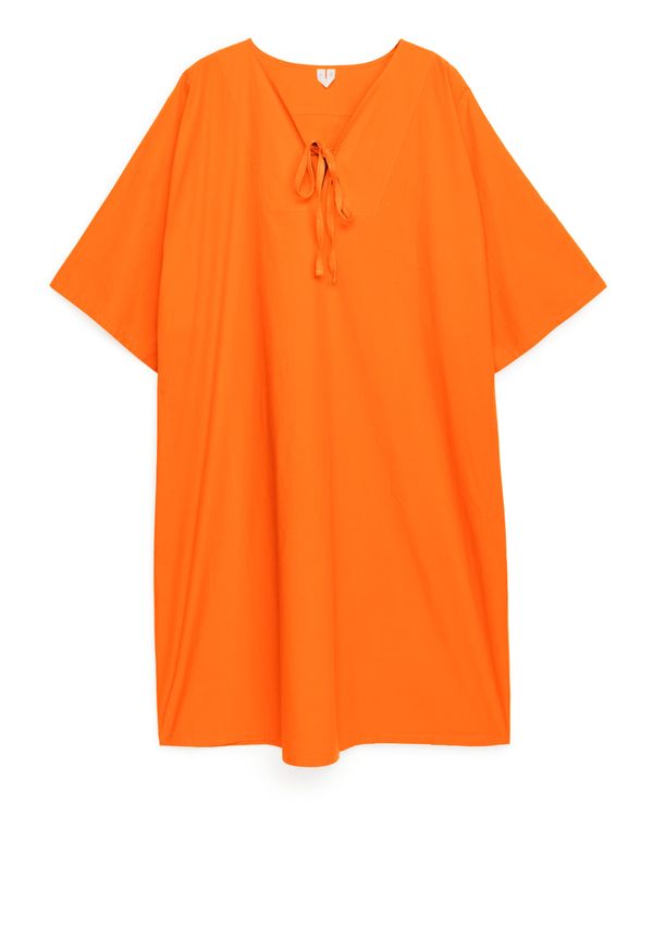 Arket Tunikaklänning I Bomull Med Avslappnad Passform Stark Orange, Vardagsklänningar i storlek 38