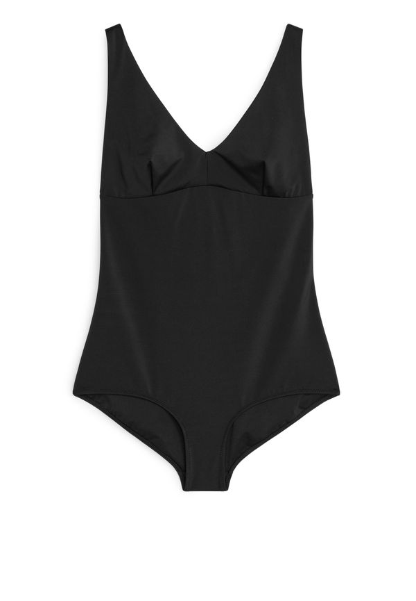 Arket V-neck Swimsuit Black, Baddräkter i storlek 34 och färg Svart