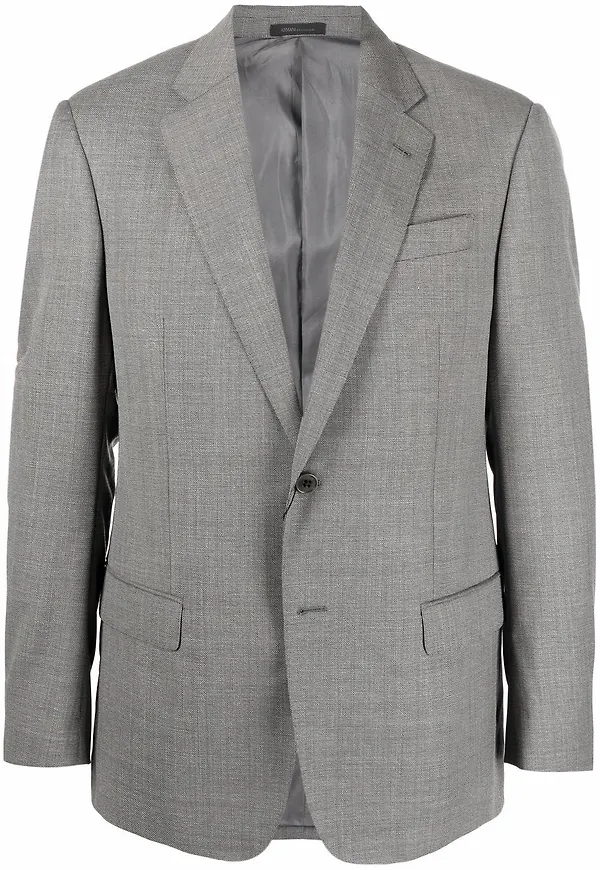 Armani Collezioni enkelknäppt figursydd blazer - Grå