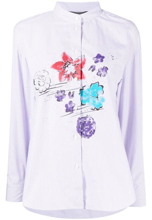 Armani Exchange blommig skjorta - Lila