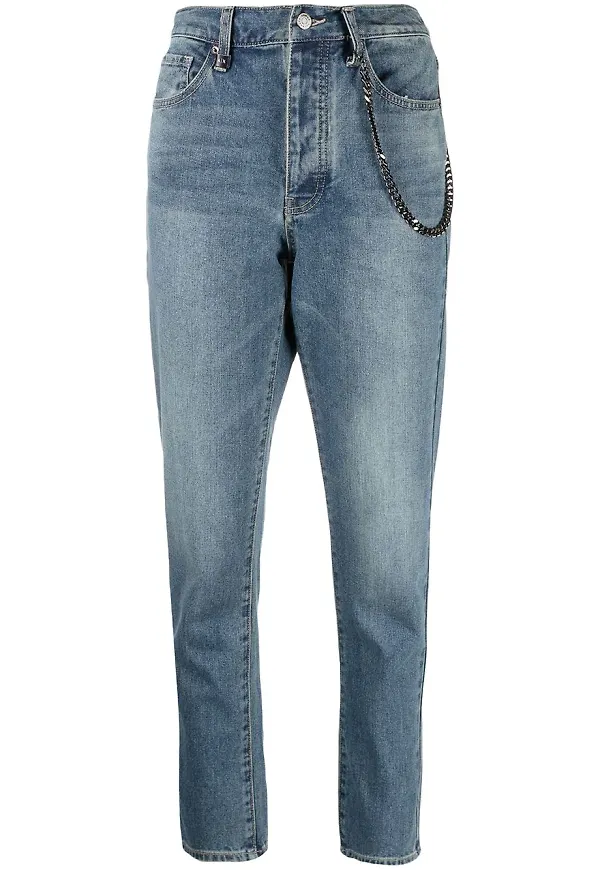 Armani Exchange croppade jeans - Blå