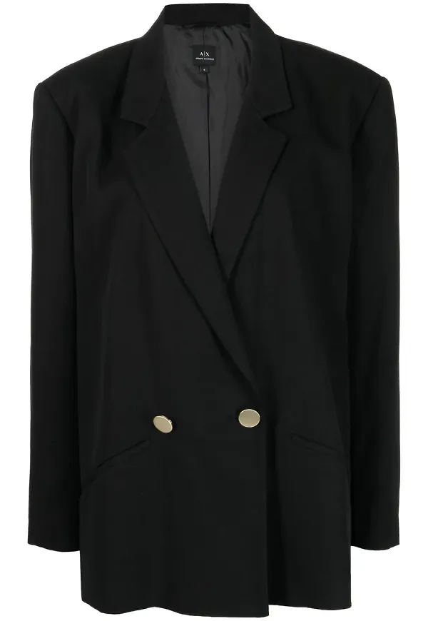 Armani Exchange dubbelknäppt finblazer - Svart