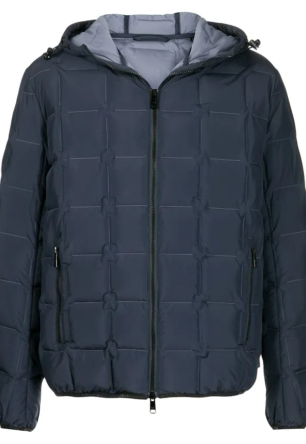 Armani Exchange dunjacka med huva - Blå