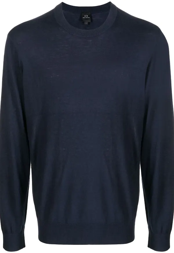 Armani Exchange finstickad tröja - Blå