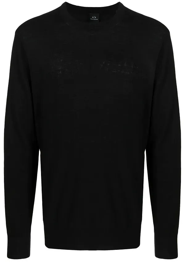 Armani Exchange finstickad tröja - Svart