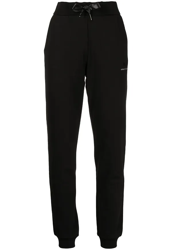 Armani Exchange finstickade trackpants - Svart