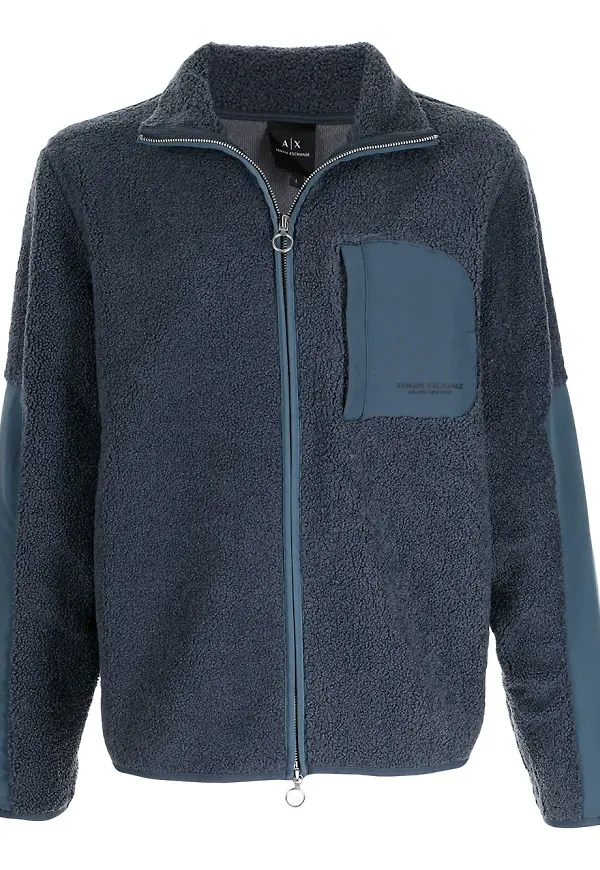 Armani Exchange fleecejacka med kontrastkant - Blå