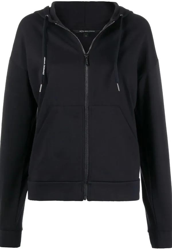 Armani Exchange hoodie med logotyp - Blå