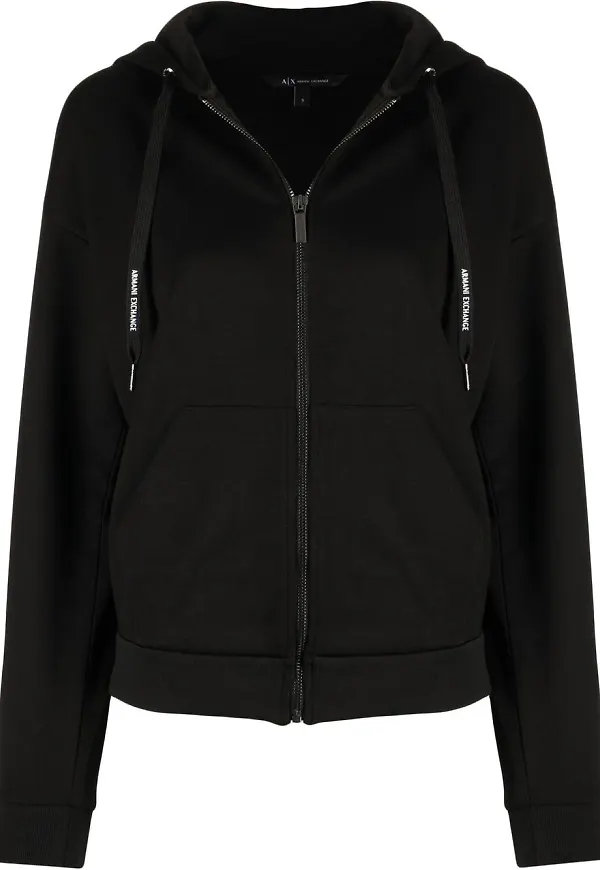Armani Exchange hoodie med logotyp - Svart