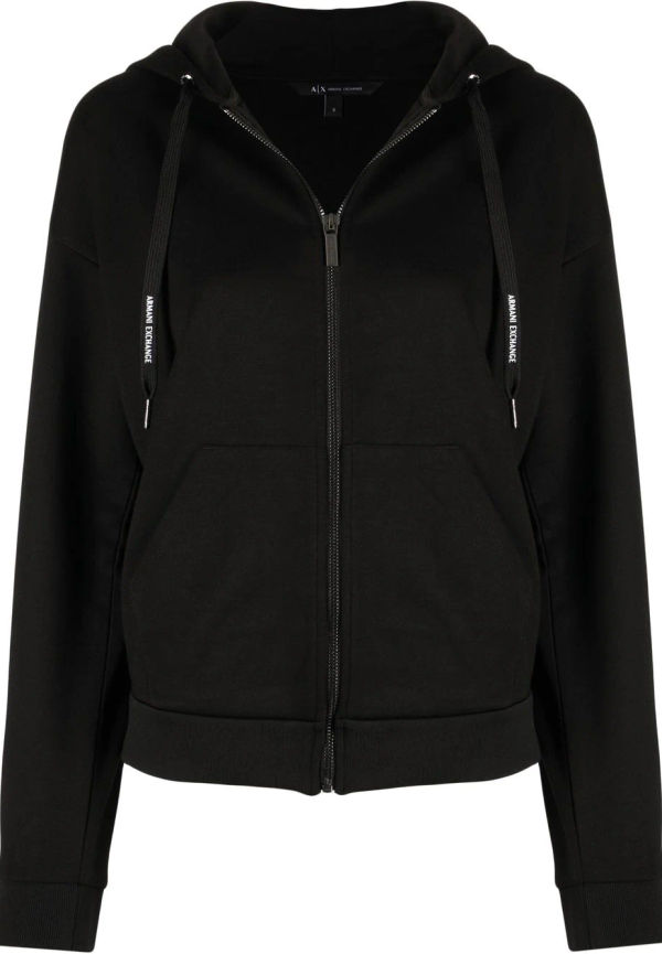 Armani Exchange hoodie med logotyp - Svart