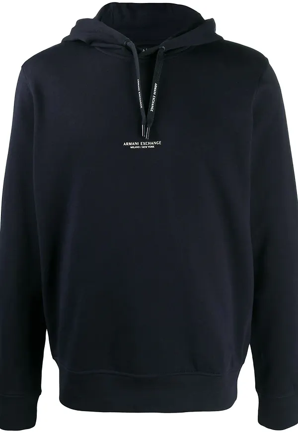 Armani Exchange huvtröja med dragsko - Blå