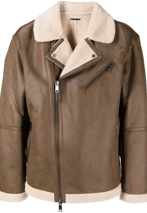 Armani Exchange jacka i konstfårskinn - Gul