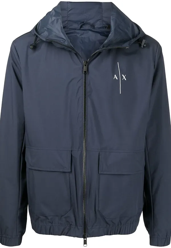 Armani Exchange jacka med huva - Blå