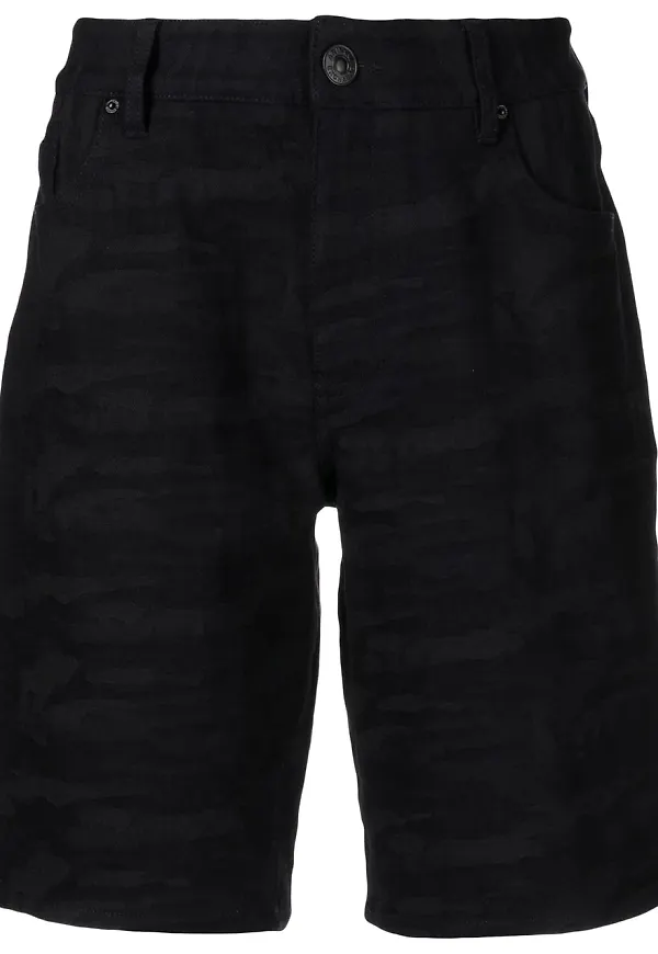 Armani Exchange kamouflagemönstrade jeansshorts - Svart