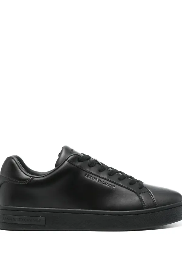 Armani Exchange lädersneakers - Svart