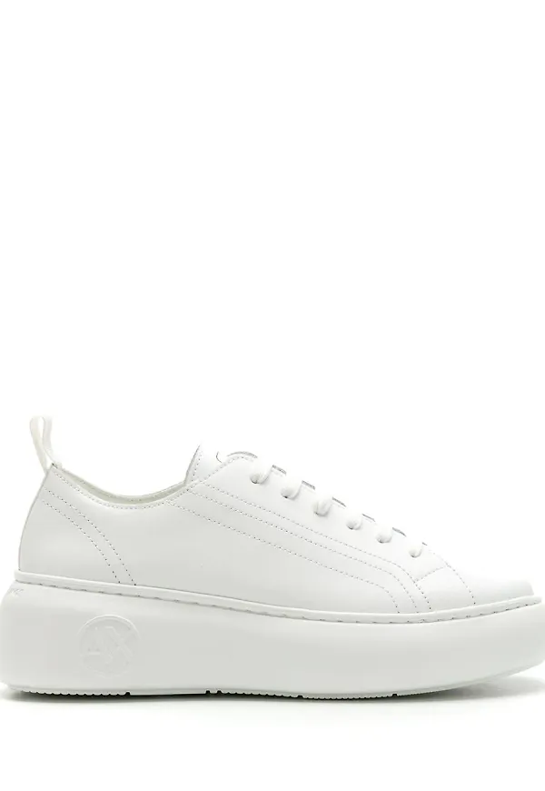Armani Exchange låga platåsneakers - Vit