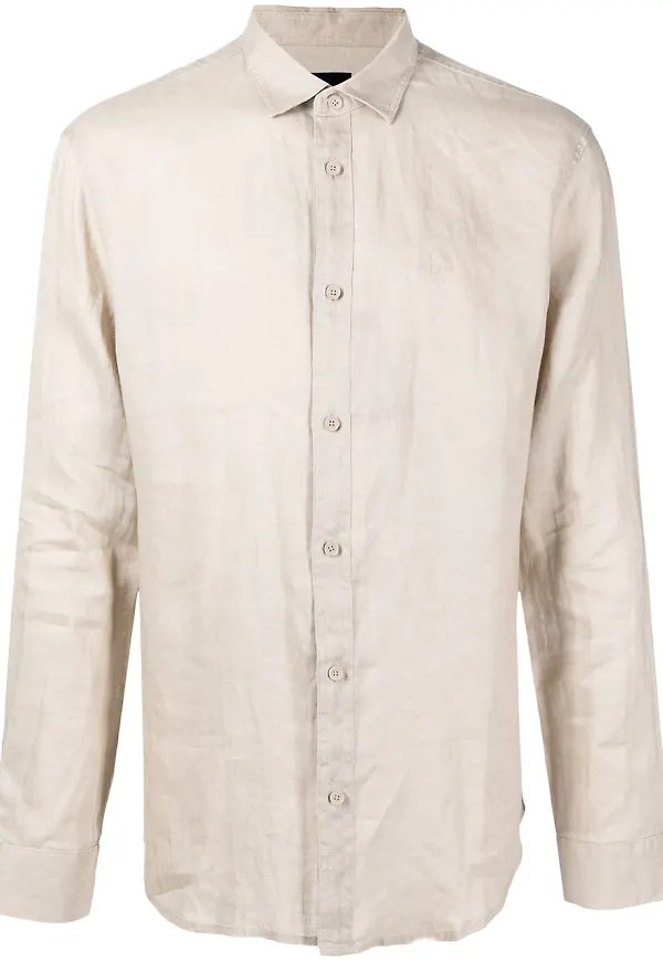 Armani Exchange långärmad linneskjorta - Grå