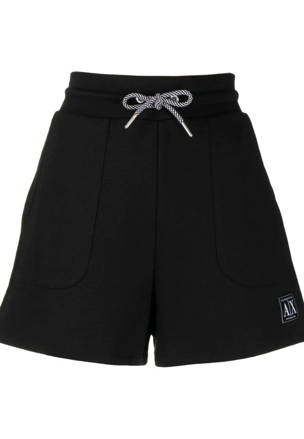 Armani Exchange mjukisshorts med logotypmärke - Svart