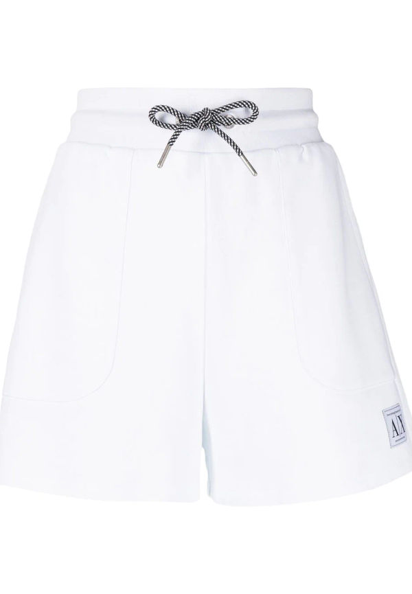 Armani Exchange mjukisshorts med logotypmärke - Vit