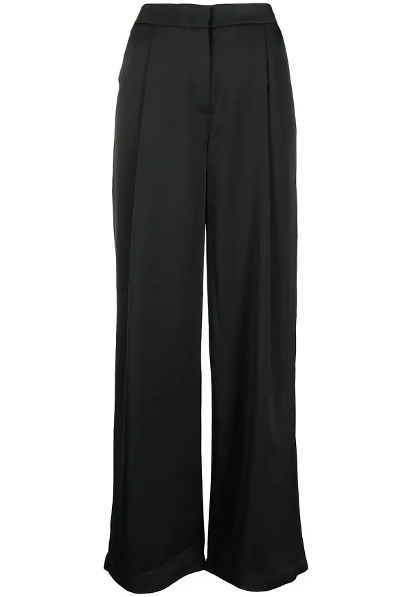 Armani Exchange plisserade raka byxor - Svart