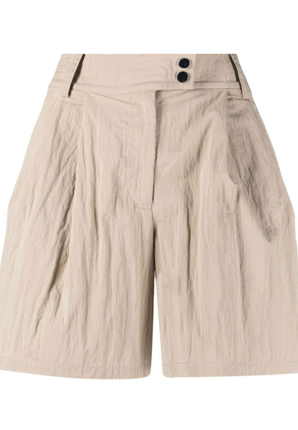 Armani Exchange plisserade shorts med hög midja - Neutral