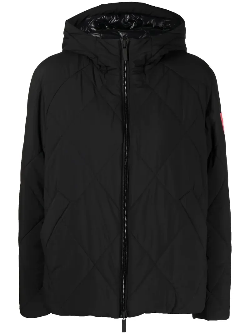 Armani Exchange quiltad jacka med logotypmärke - Svart