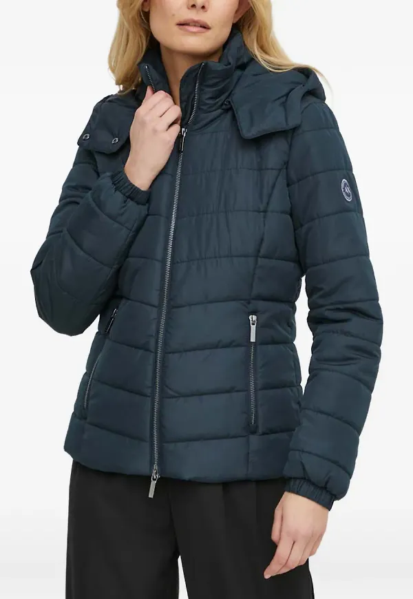 Armani Exchange quiltad puffjacka med huva - Blå