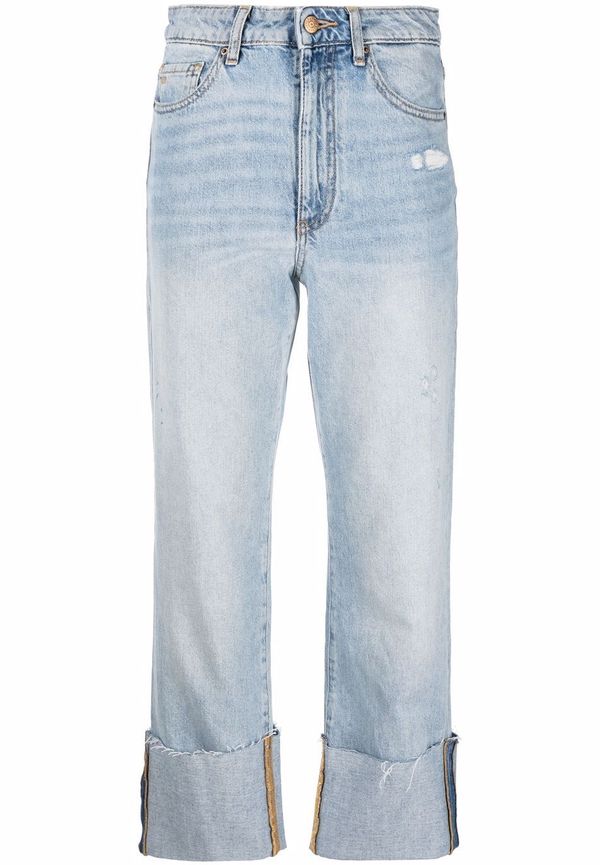 Armani Exchange raka byxor med hög midja - Blå