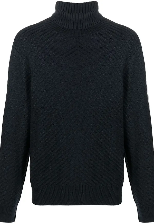 Armani Exchange ribbstickad tröja - Blå