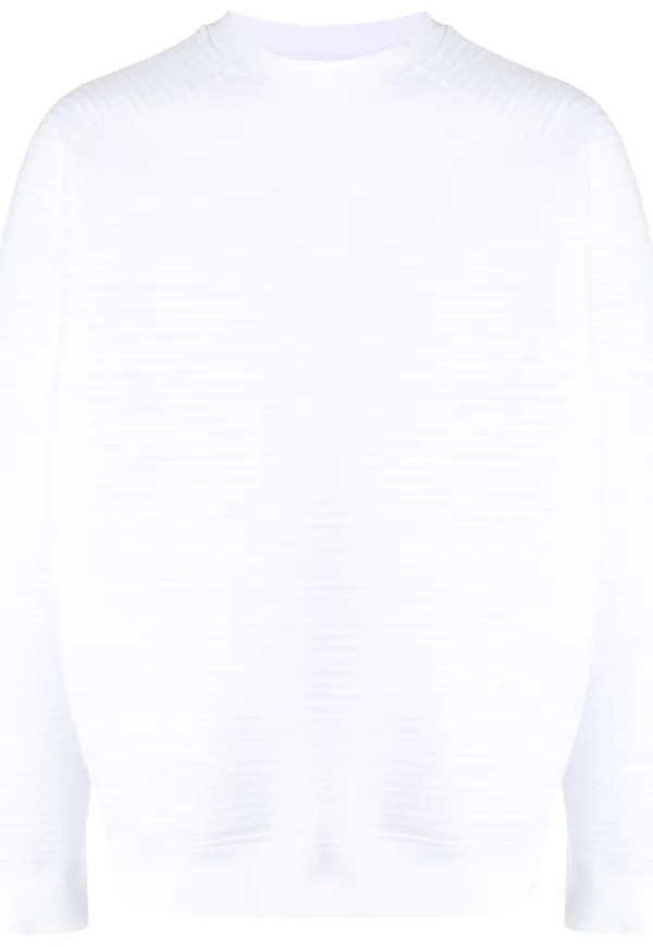 Armani Exchange ribbstickad tröja - Vit