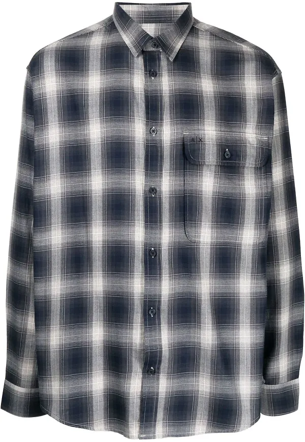 Armani Exchange rutig skjorta - Blå