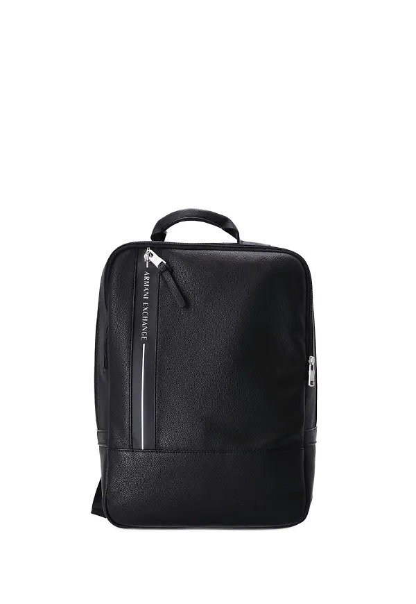 Armani Exchange ryggsäck med kornig textur - Svart