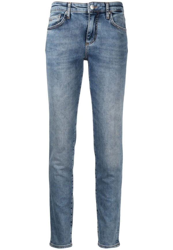 Armani Exchange skinny-jeans med låg midja - Blå