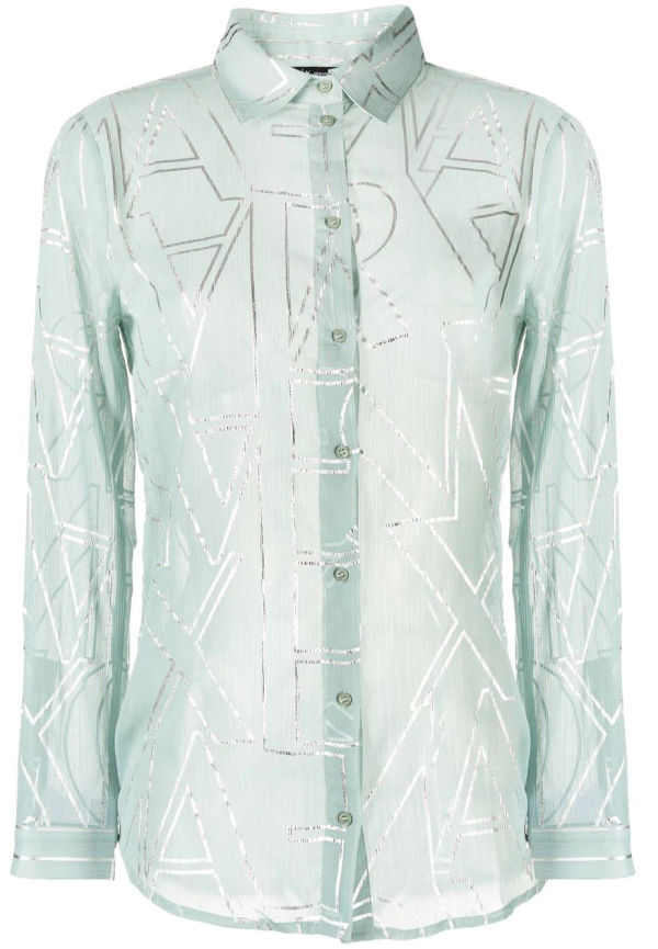 Armani Exchange skjorta med logotyp - Grön