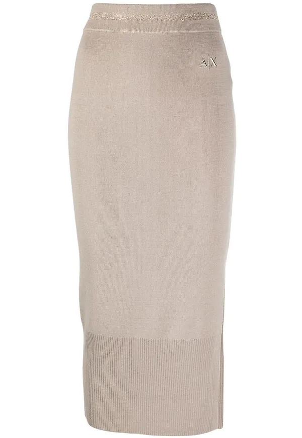 Armani Exchange stickad pennkjol - Neutral