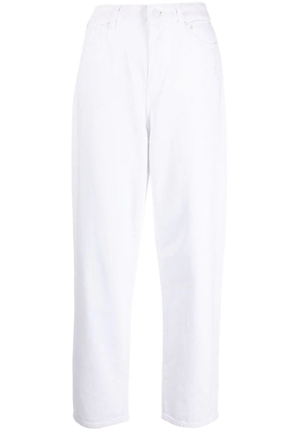 Armani Exchange straight-jeans med hög midja - Vit