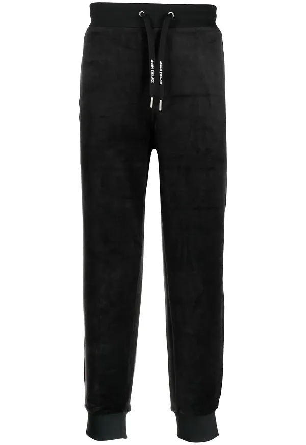 Armani Exchange sweatpants i sammet - Svart