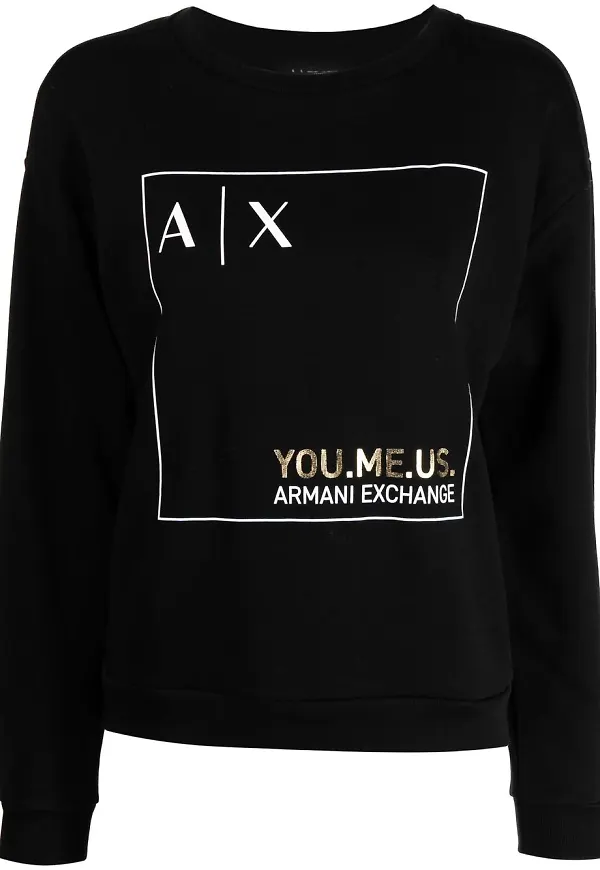 Armani Exchange sweatshirt med logotyp - Svart