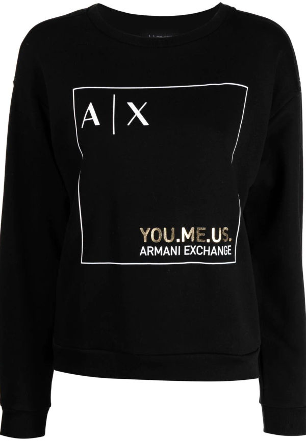 Armani Exchange sweatshirt med logotyp - Svart
