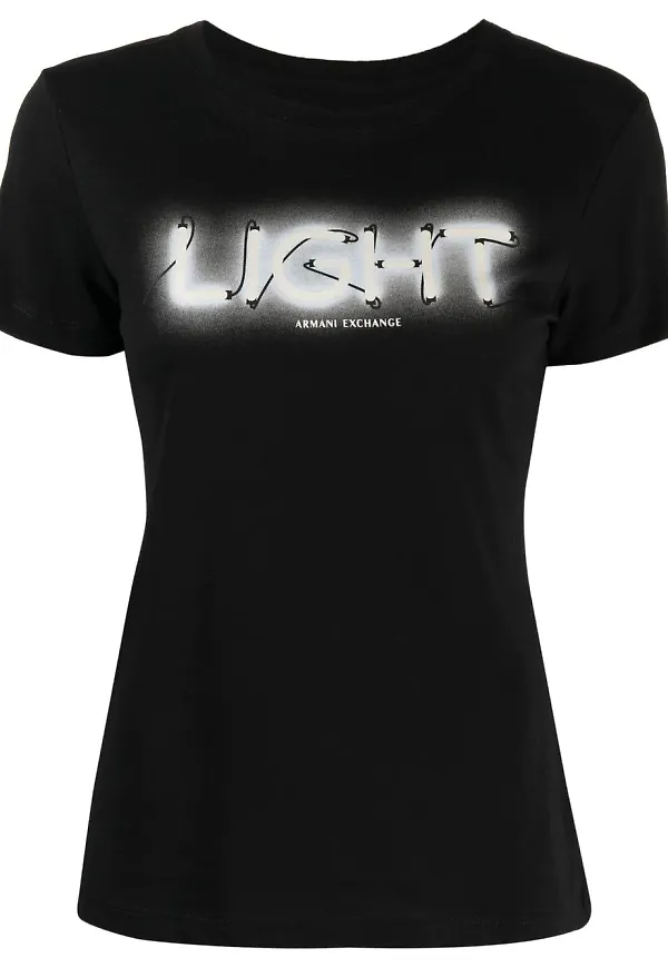 Armani Exchange t-shirt med logotyp - Svart