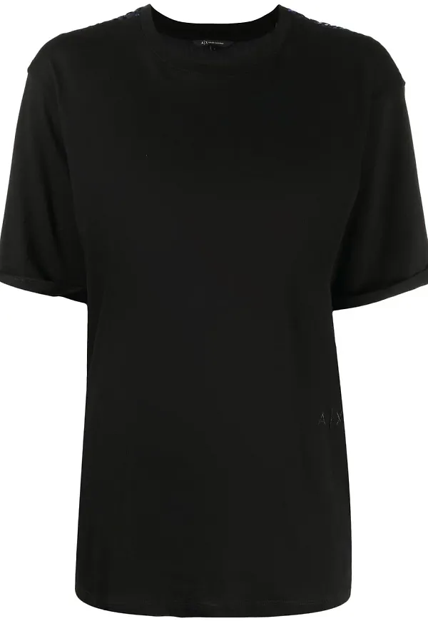 Armani Exchange t-shirt med paljetter - Svart