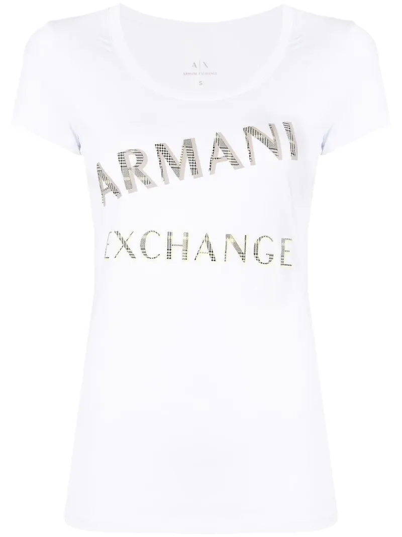 Armani Exchange t-shirt med rundad hals - Vit