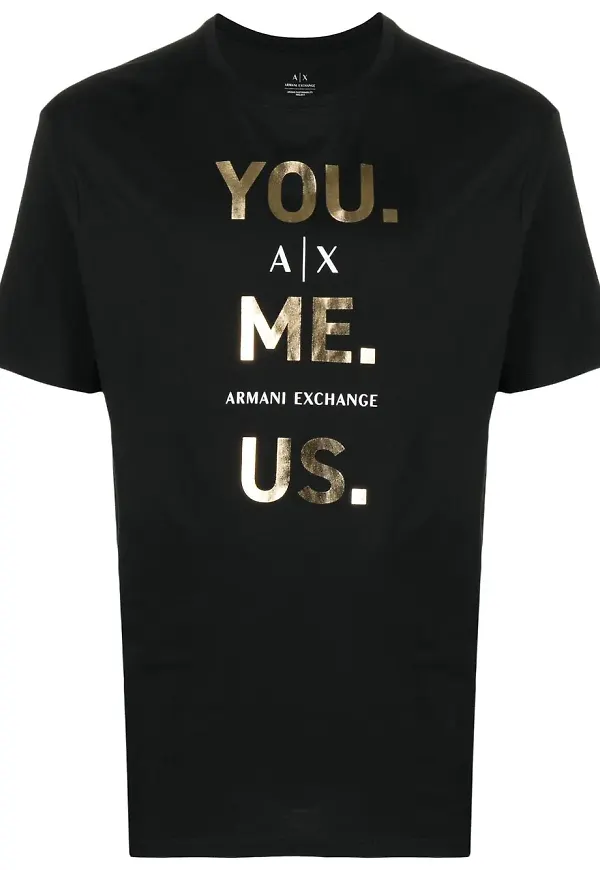 Armani Exchange t-shirt med slogan - Svart