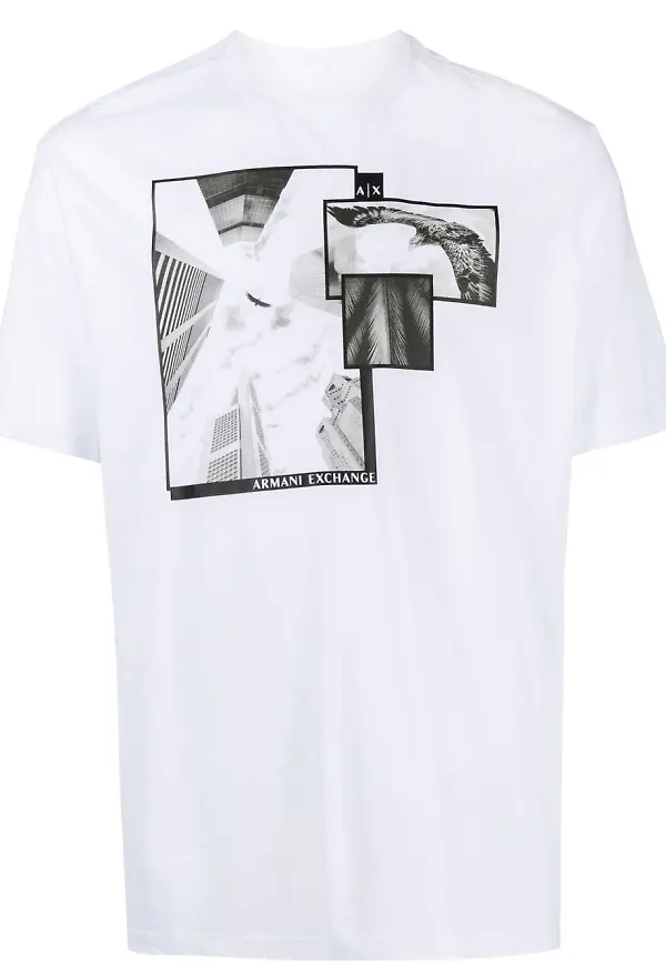Armani Exchange t-shirt med tryck - Vit