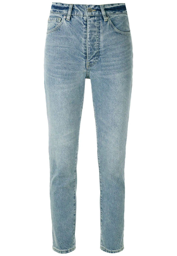 Armani Exchange trekvartsbyxor med hög midja - Blå