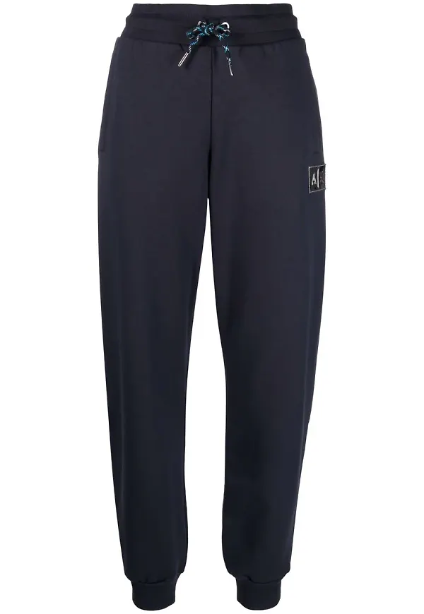 Armani Exchange träningsbyxor med logotypplakett - Blå