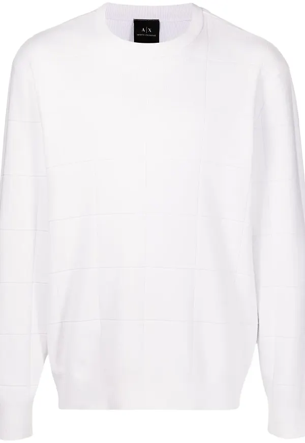Armani Exchange tröja med panel - Vit
