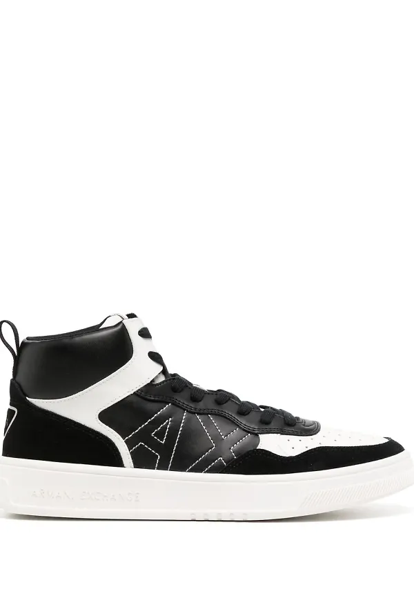 Armani Exchange tvåfärgade höga sneakers - Svart