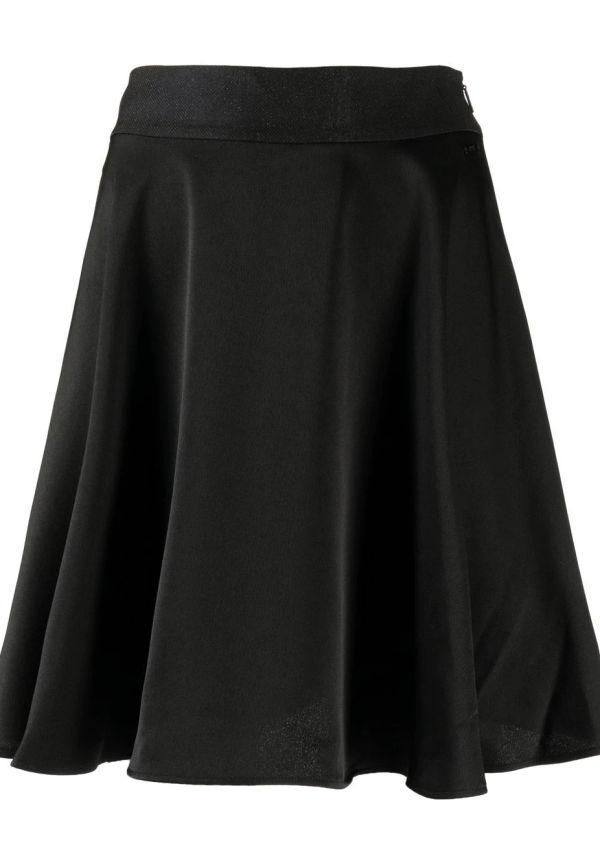 Armani Exchange utsvängd kjol med logotypplakett - Svart