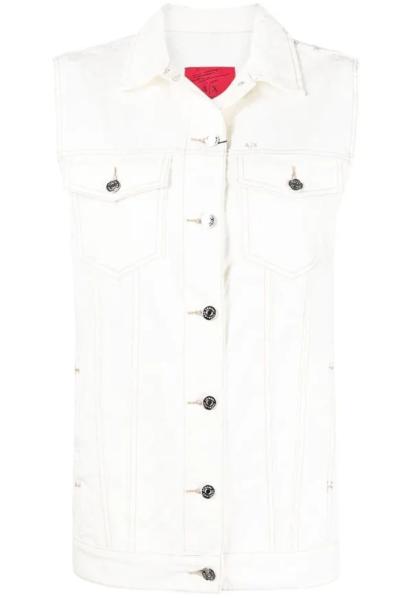 Armani Exchange ärmlös jeansjacka - Neutral